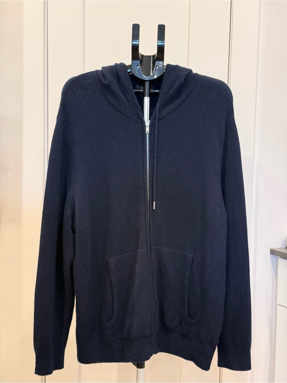 Quince Men | 100% Mongolian Cashmere Full-Zip Hoodie | True Navy | Size XXL $110
